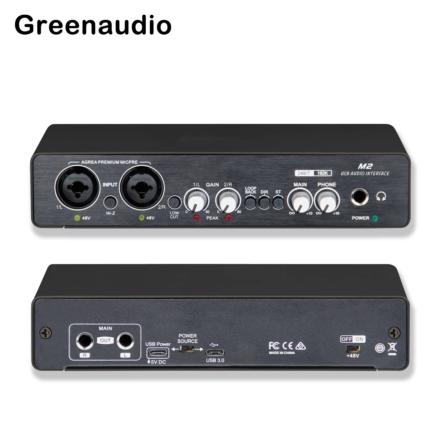 GAX-UC22 Sound Card Audio Interface 2 In 2 Out USB Audio Interface for Recording Streaming and Podcasting With XLR