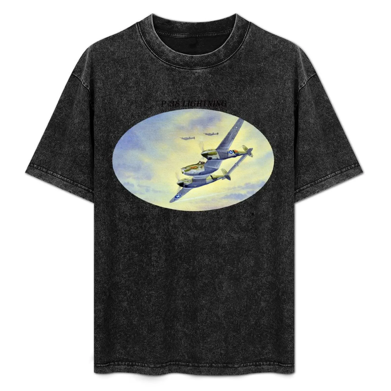 

P-38 Lightning Aircraft T-Shirt graphic shirts basketball graphic tees Aesthetic clothing shirts men graphic