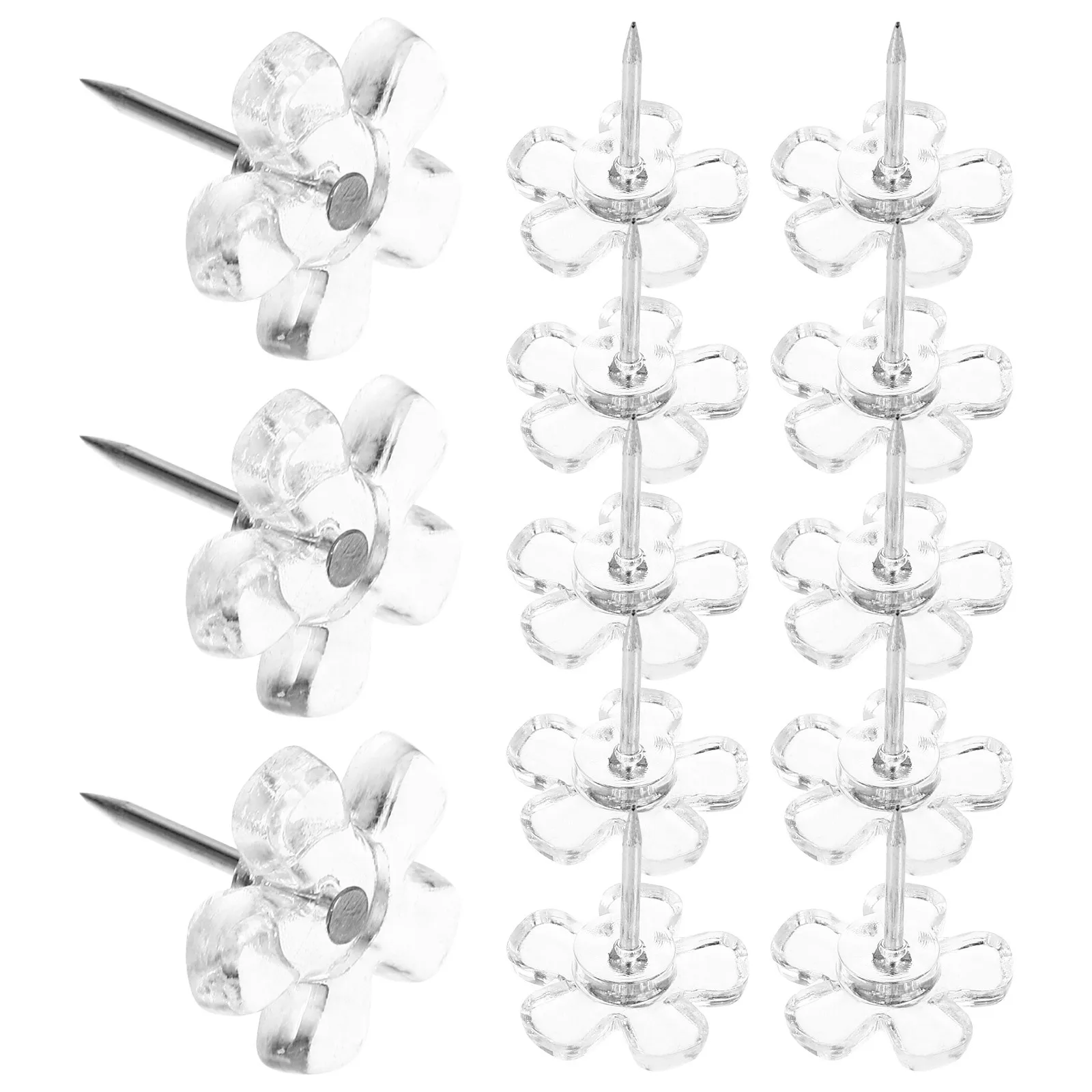 100 قطعة مسامير الإبهام زهرة شفافة دبابيس ضغط واضحة للوحة الفلين نشرة خريطة جدار عمل فني مكتب ديكور المنزل تحديد #4