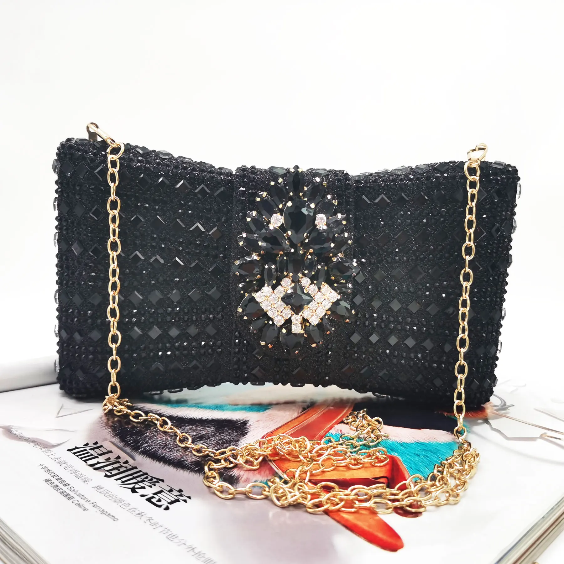 Black Cheaper Crystal Clutch Bags Women Purse Gold Silver Wedding Evening Bags Handbags Day Clutches