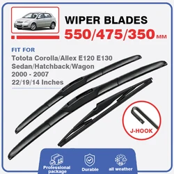 Front Rear Wiper Blades Set For Toyota Corolla Allex E120 E130 Hatchback Wagon 2001-2007 Windscreen Windshield Window 22