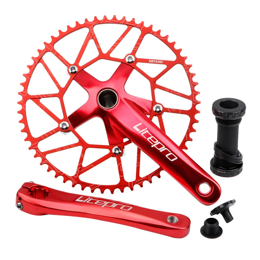 Litepro Bicycle Hollow Integrated 130BCD Crank Chainwheel Folding Bike Single Narrow Wide Chainring Sprocket