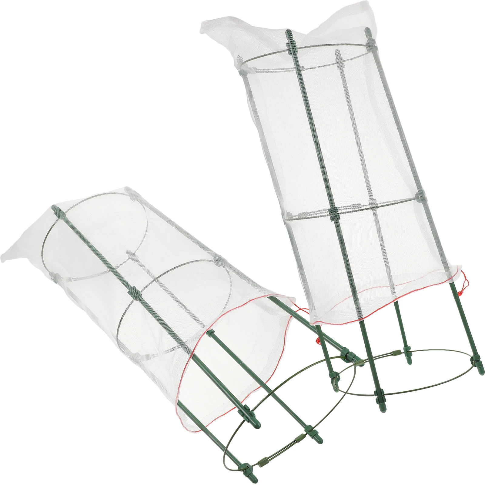 

2 set 2 Sets Seedling Protector Plant Cages Garden Tomato Stakes Vegetable Trellis Mesh Bag Cage Stand Durable Gardening Tree