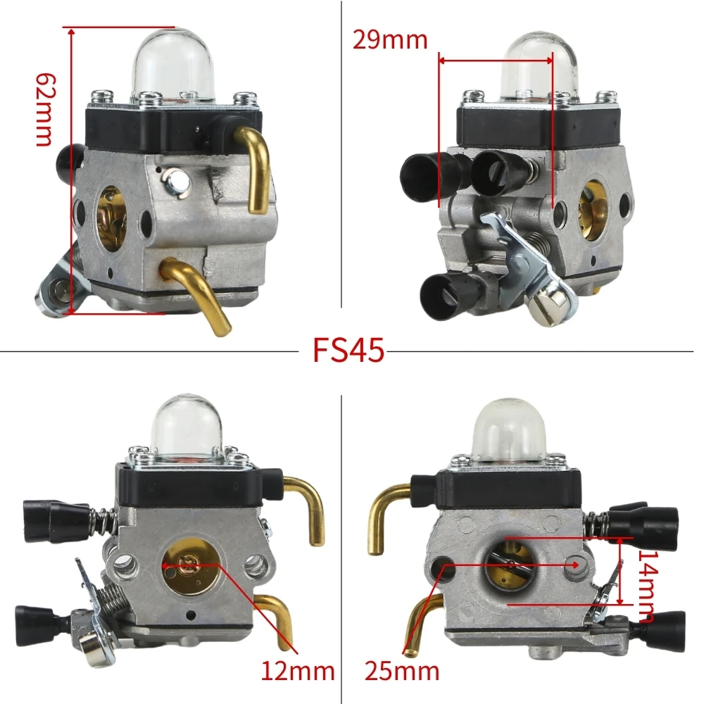For Stihl FS80 FS85 FS55 FS55R KM55 KM55R FS38 FS45 FS46 FS46C  Lawn Mower Carburetor with Air Fuel Filter Line Gasket