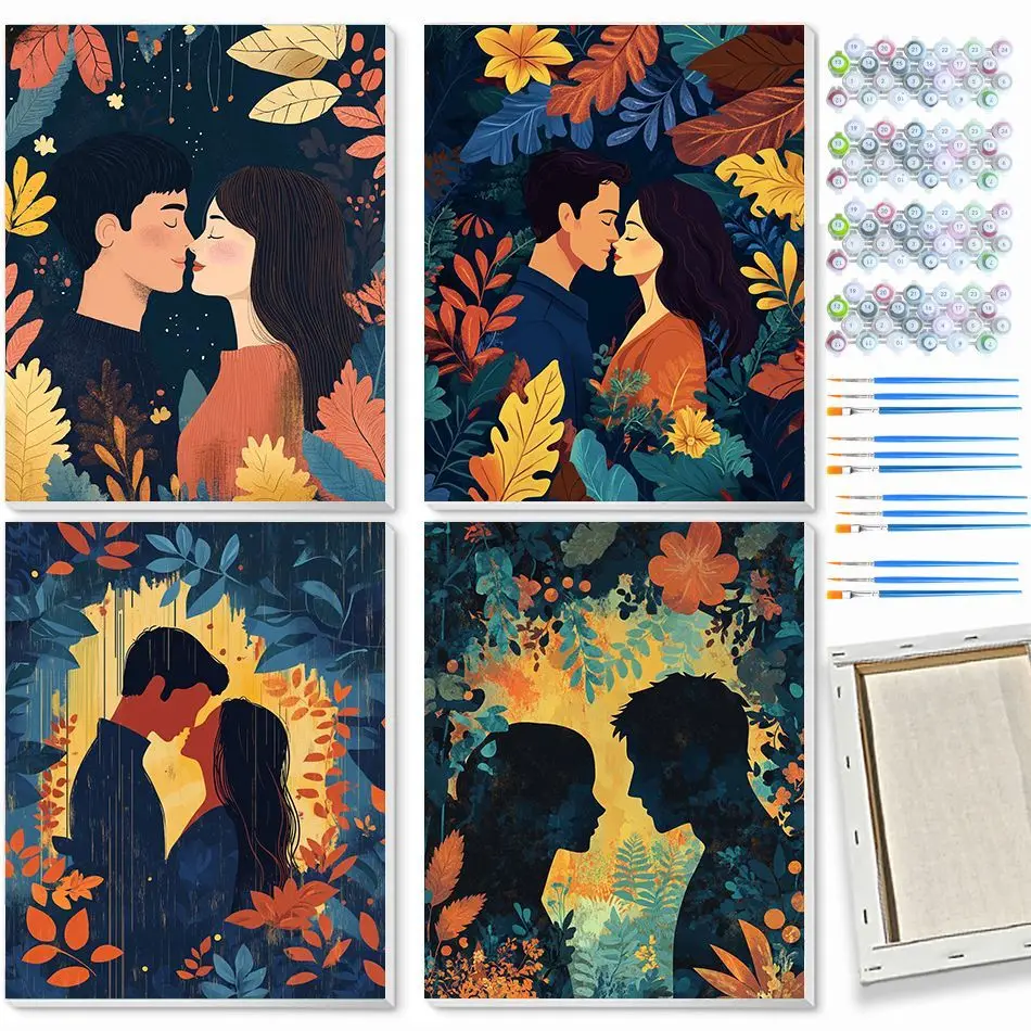 CHENISTORY Couple Painting By Numbers On Canvas Crafts Diy Kits For Beginners Figure Painting For Adults Beginners Wall Art