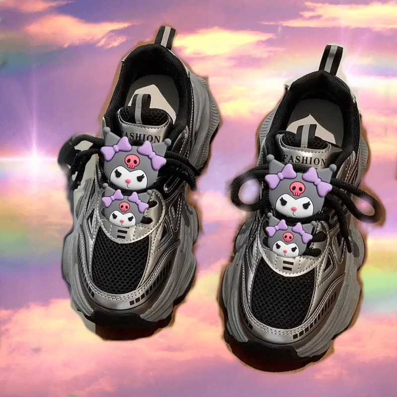 

Sanrio kuromi hello kitty, кроссовки для девочек, весна/лето 2026, новая обувь для бега для папы, женская тонкая повседневная обувь с дышащей сеткой