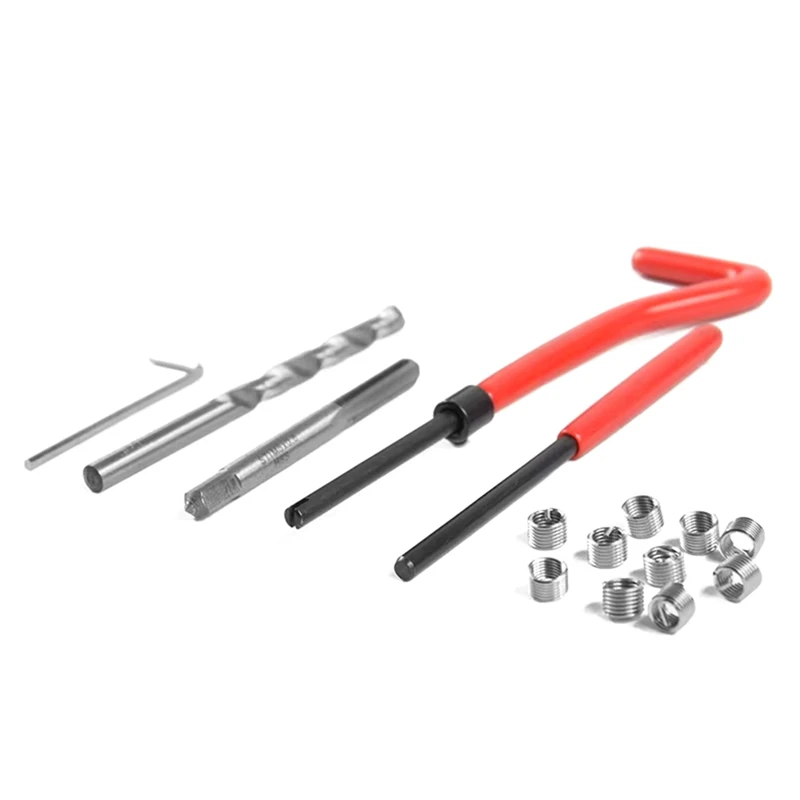 A95I-30PCS Thread Repair Kit For Restoring Damaged Thread Spanner Wrench Twist Drill Bit Hand Tool Thread Repair Tools M5x0.8