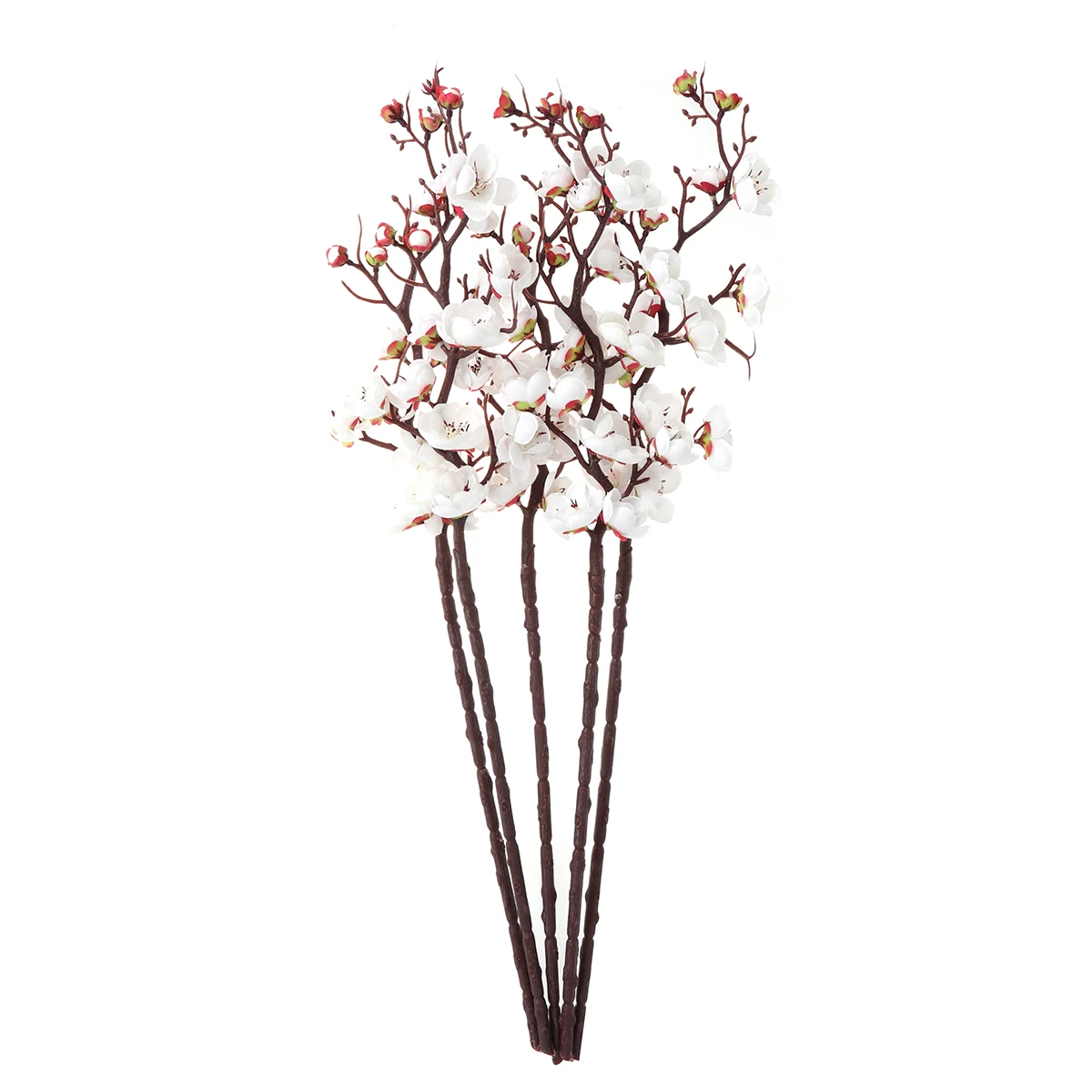 

5 Pcs Artificial Plum Blossom Silk Flowers 60cm Lifelike Wedding Home Decoration Fake Red Bride Party Garden Office Coffee