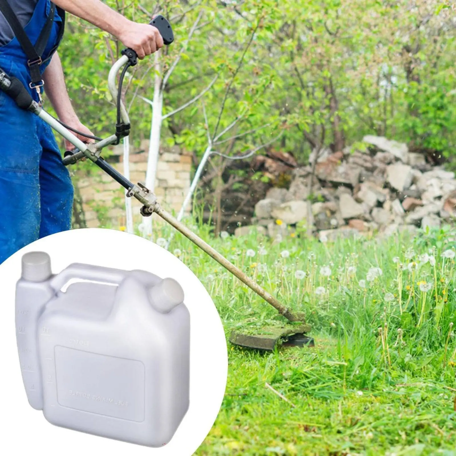 

2-Stroke Oil Mixing Bottle Sturdy Plastic Two-Cycle Oil Mixing Bottle Woodcutting Tool Petrol Combine Container Lightweight