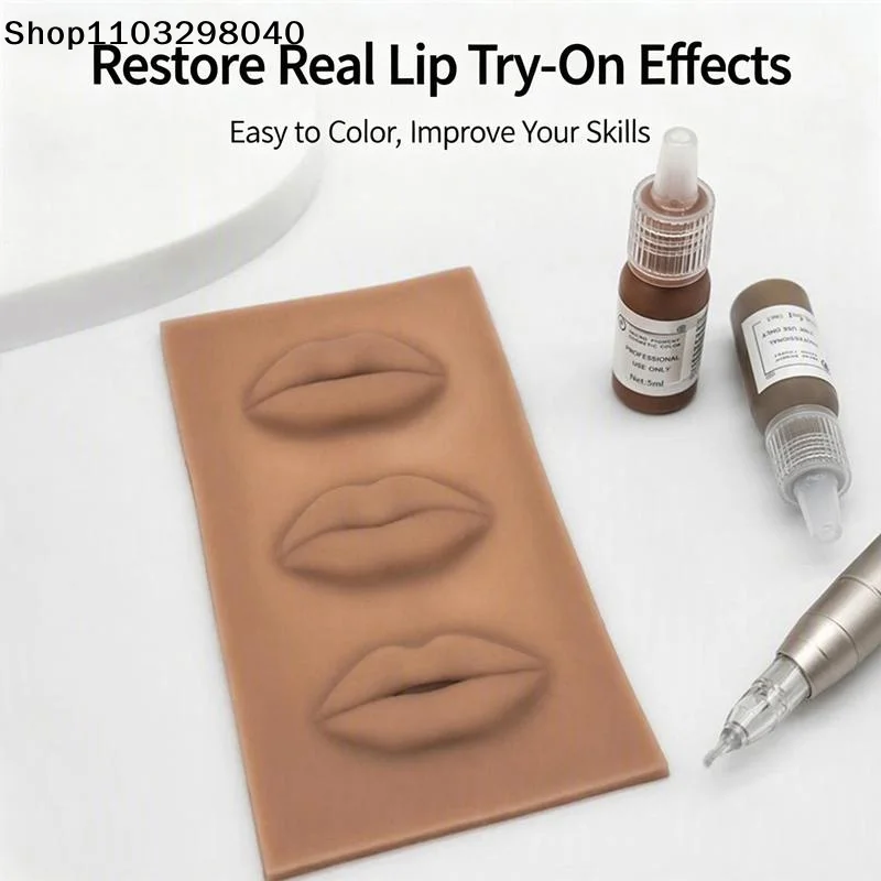 Easy Coloring Lip Tattoo Practice Skin 1Pcs Latex Soft for Lip Blush Technique Makeup Beginner Training