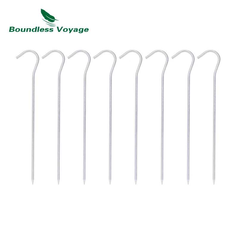 

Boundless Voyage 8pcs Tent Pegs Titanium Alloy Tent Stakes Pegs Nail Spike Garden Stakes Camping Pegs for Pitching Tent Canopies