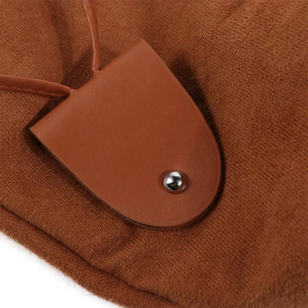 

Casual Large Capacity Suede Shoulder Bag Retro Solid Color Ladies Tote Bag Fashion Korean Style Brown Handbag Holiday