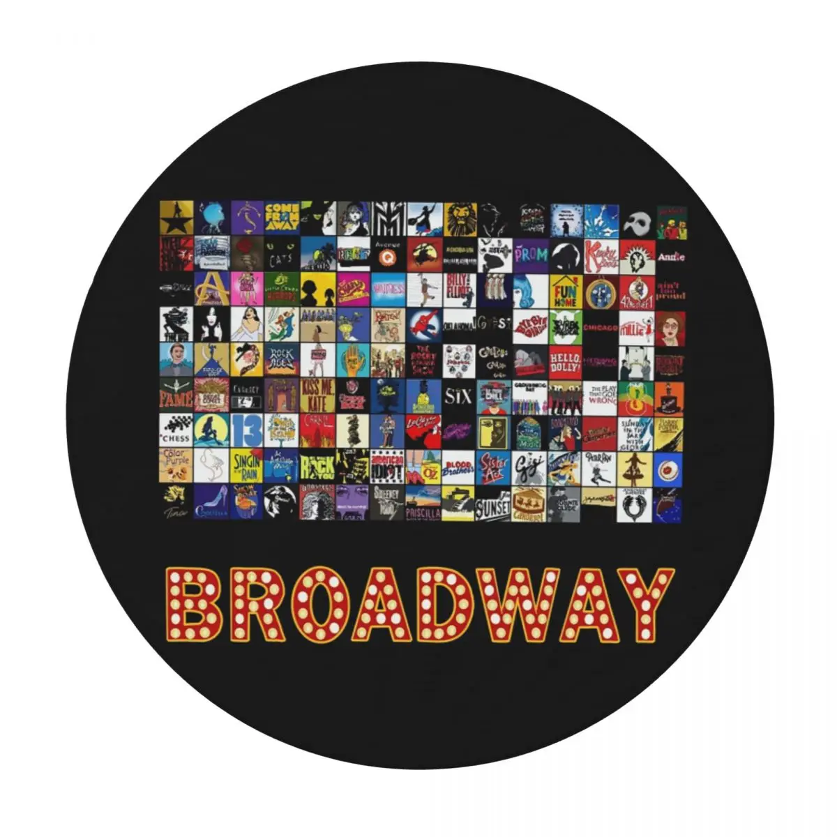 Mantel redondo impermeable con logotipos del teatro musical de Broadway, mantel impermeable al aceite para eventos de cocina, cubierta para mesa de comedor