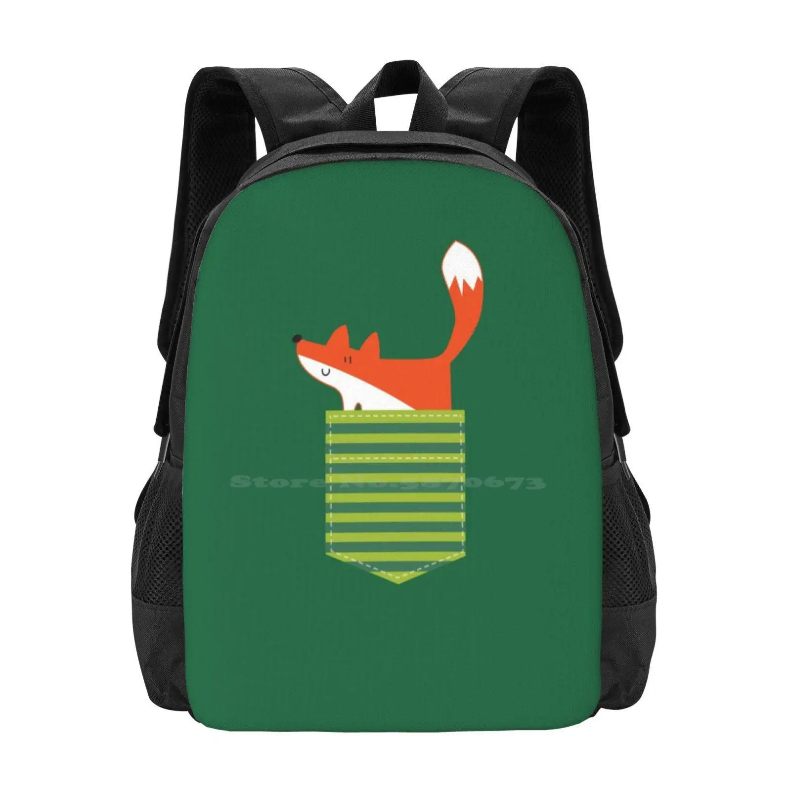 Fox In My Pocket mochilas para la escuela, adolescentes, niñas, bolsas de viaje, bolsillo cuadrado, niños, niñas, bebés, niños lindos, bosque