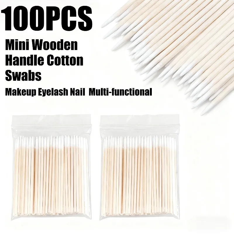 100/300/1000PCS Disposable Mini Cotton Swab Makeup Nail Art Detail Processing Multifunctional Pointed Cotton Swab Home Travel