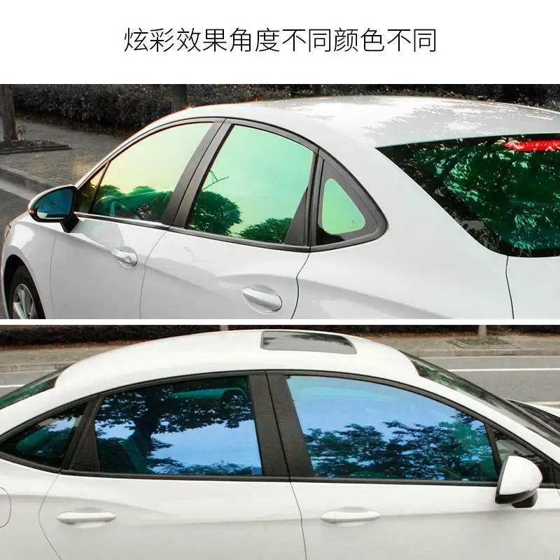 Sunice 1.52x1m Nano Ceramic Film VLT55% Chameleon Car Window Tint UV Proof Solar Tint Film Self Adhesive Glass Sticker Decor