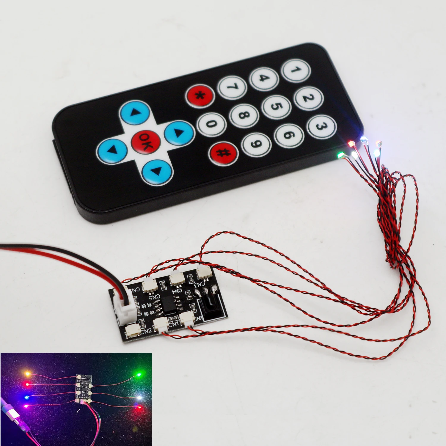 Remote Control LED Light Kit W LED Strips TYPE-C USB + Battery BOX for Toys Models Gunda Robots DIY Lighting Cars, Planes Ships