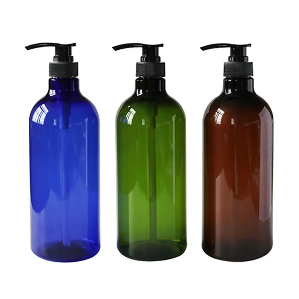 Plastic Bottles Shampoo Shower Gel Bottle Pure Dew Bottle Blue Brown Green Shampoo Shower Gel Conditioner Bottle