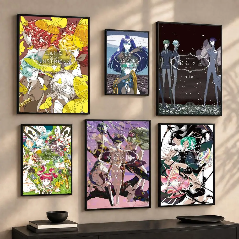 Anime L-Land of the L-Lustrous Painting Calligraphy Canvas Wall Art Prints for Living Room Bedroom Home Decor Gift