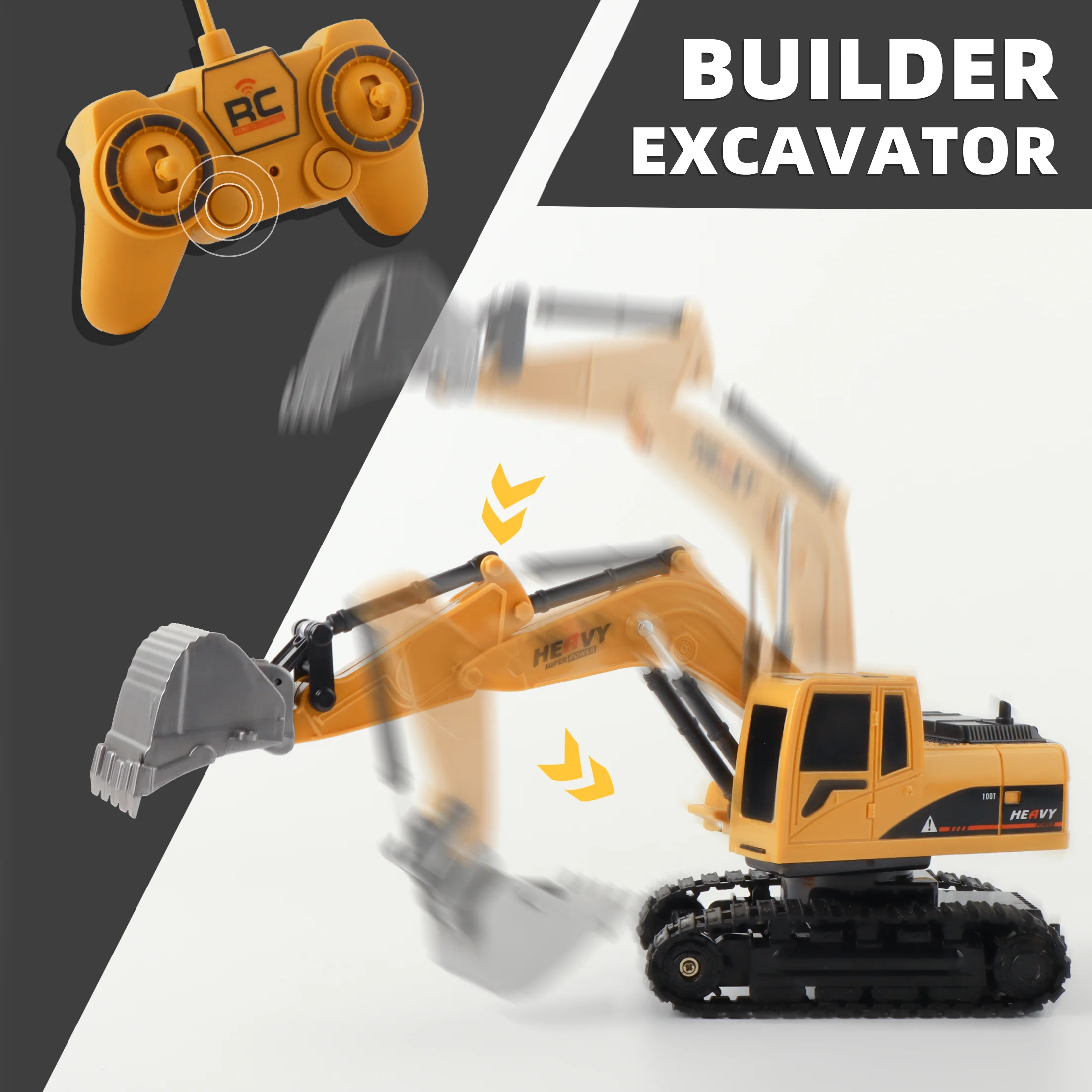 ZWN Remote Control Excavator and Dump Truck RC Model Car Toy Professional  Simulation Construction Vehicle Best Gift for Kids