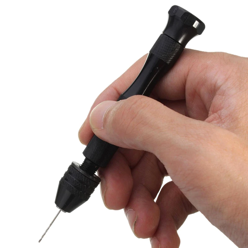 1 zestaw mini zestaw narzędzi z czarnym uchwytem 10 sztuk wiertła kręte do obróbki drewna wiercenie DIY Craft rzeźba obrotowe narzędzia do otworów w drewnie