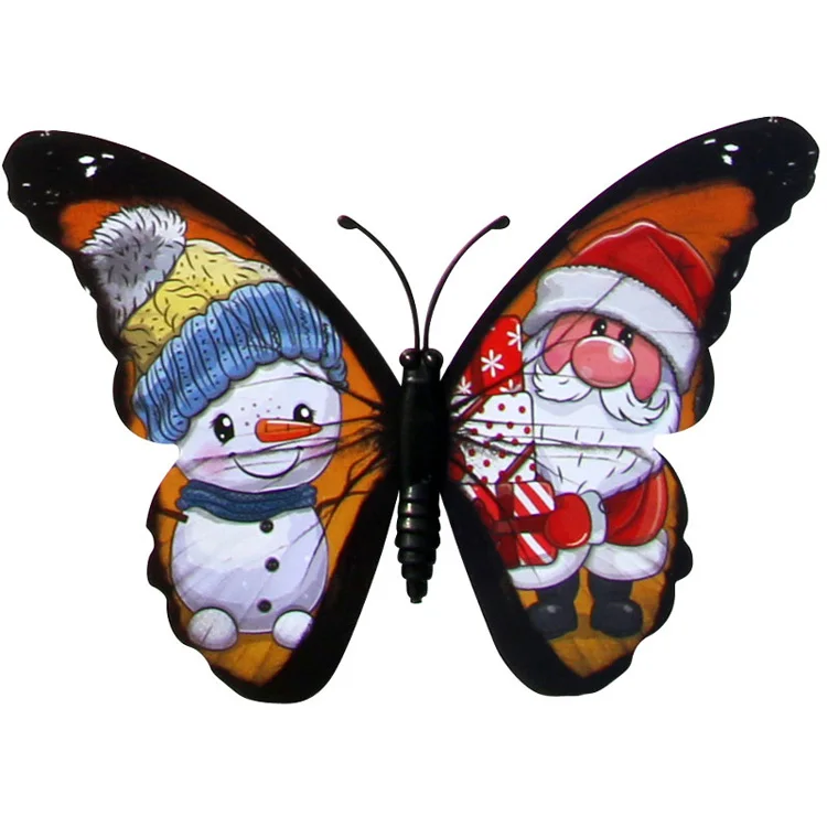 12-teiliges Set Weihnachts-Schmetterling Wandaufkleber 3D Schmetterlinge Raumdekoration Haus- und Gartendekoration Magnet Festival-Dekor Aufkleber – Detail 8