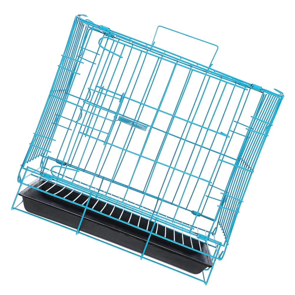 Pet Folding Cage Cat Cages for Dog Wear-resistant Iron Wire Bunny Travel Carrier