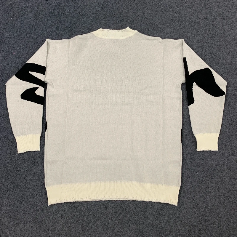 Y2K كسول المنزل موضة عادية أوروبا الولايات المتحدة طويلة الأكمام الجولة الرقبة سترة شتاء دافئ المرأة كنزة بمقاس كبير تريكو