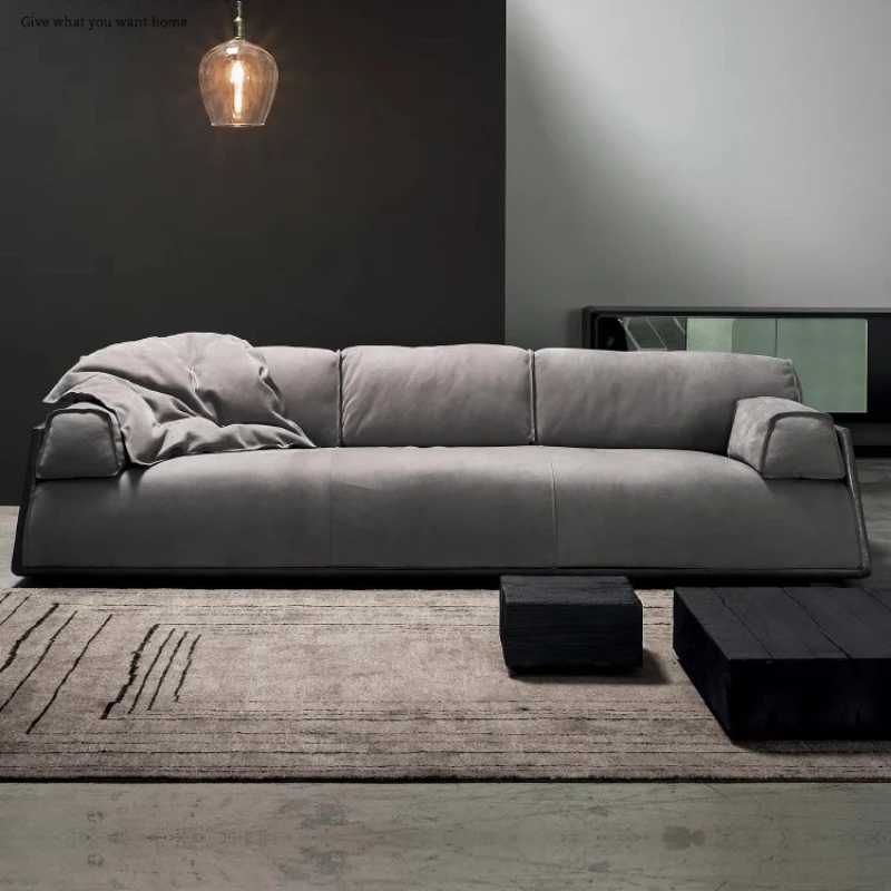 

Italian light luxury small apartment living room fabric technology cloth sofa, Nordic simple leather combination