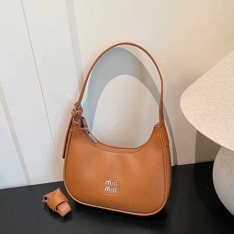 حقيبة كتف نسائية تحت الإبط 2025 A/W، محفظة كروس متعددة الاتجاهات من الجلد الطبيعي، حقيبة ذات سعة كبيرة للتنقل والتعارف في العمل #3