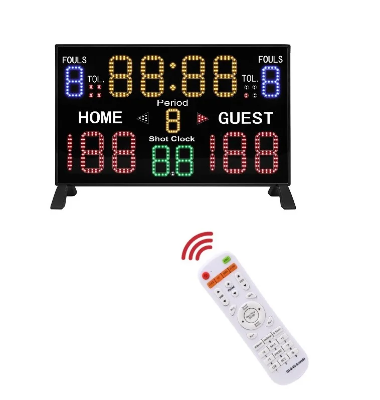 وصول جديد شاشة مزدوجة عرض التهديف LED حارس النتيجة الإلكترونية لوحة النتائج الرقمية لكرة السلة مع الوصول إلى التثبيت