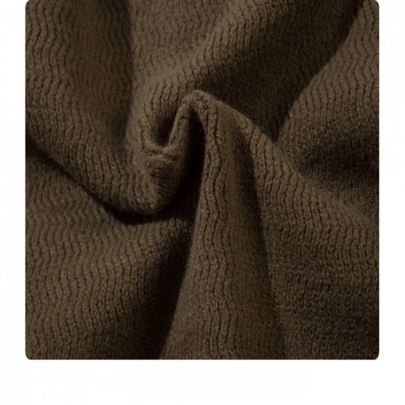 Men's Gray Textured Knit Zip-Up Hooded Cardigan, 2025 Autumn Trend Casual Layering Knitted Outerwear