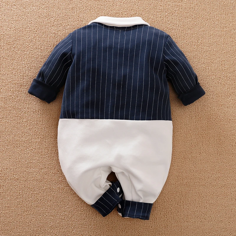 Onesies Newborn Toddler Long Sleeve 0-18 months Gentleman Tie Outfit Handsome Jumpsuit Spring and Autumn Baby Boys Suits Cotton