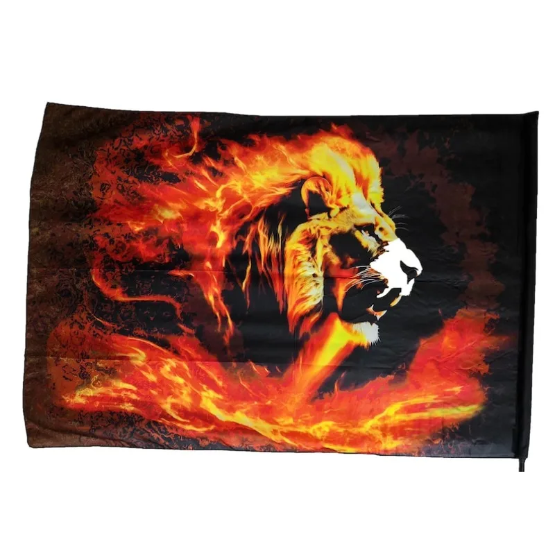 Fiery Roaring Lion Garden Flag Durable Polyester Outdoor Patio Decor