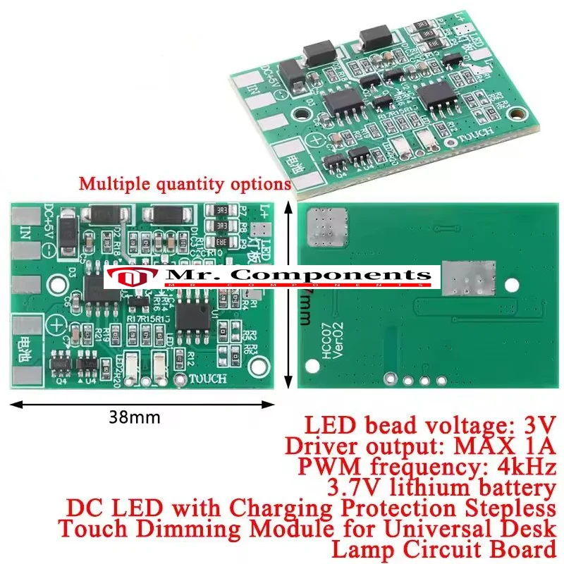 1PCS DC LED With Charging Protection Stepless Touch Dimming Table Lamp Control Board DIY Repair General Desk Lamp Circuit New