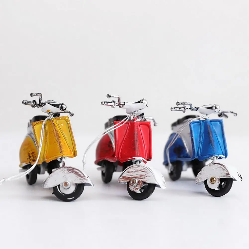 Mini Iron Pedal Small Motorcycle Model Stable Stand Creative Small Moto Statue Miniatures Art Craft Decoration Kids Gifts