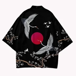 Kimono men/Women Yukata Female Summer Beach Kimono Cardigan Haori Obi Japanese Traditional Kimono Streetwear