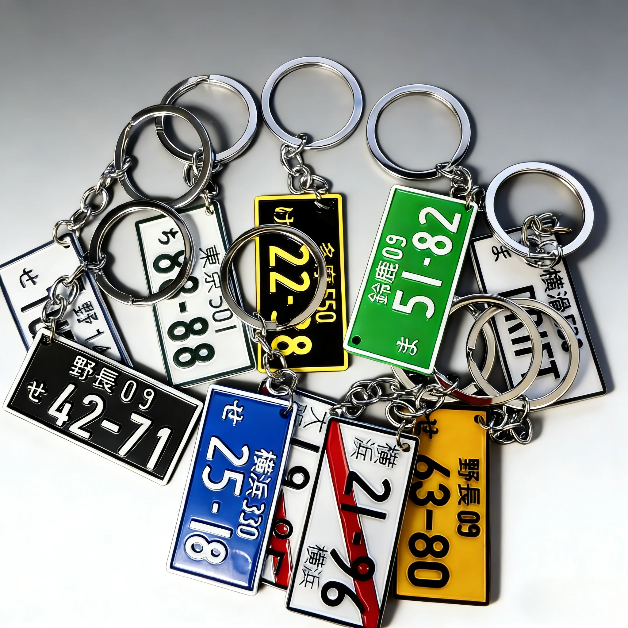 LLavero de matrícula japonés para coche, llavero de placa de matrícula JDM Racing, llavero de placa de número 3D para Tokio Osaka, llavero de Metal para coche