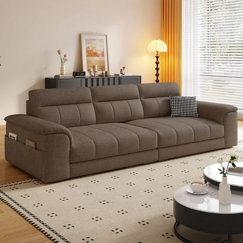 2026 New Simple Cotton Linen Fabric Sofa Italian Light Luxury Straight Row for Living Room Small Apartment Rental House