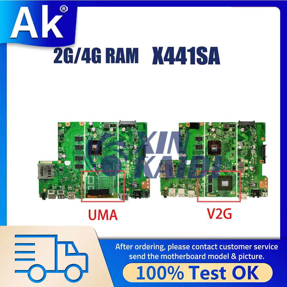 Notebook Mainboard For ASUS X441 X441SA X441S X441SC F441S A441S A441SC A441SA Laptop Motherboard With N3060 N3710 RAM 2G 4G