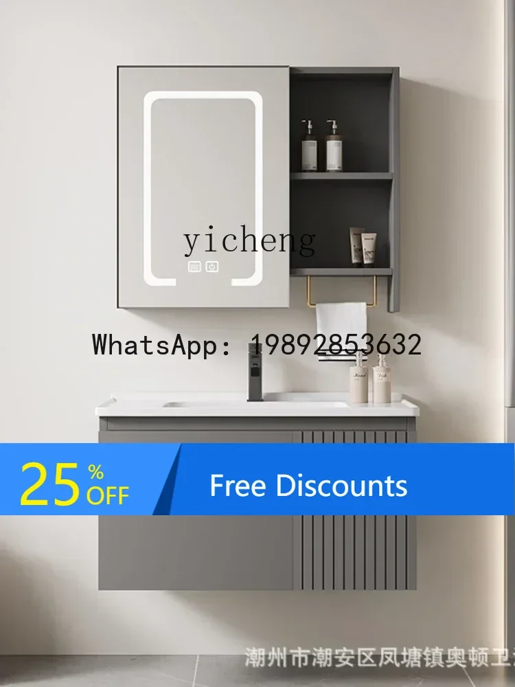 

LYY Alumimum Bathroom Cabinet Wash Basin Cabinet Washbasin Ceramic Whole Washbin Washstand