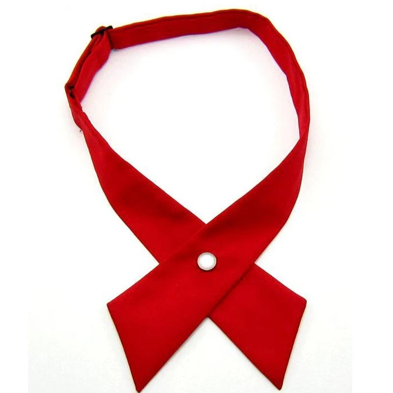 ربطة عنق J15U كاجوال رسمية بلون واحد للرجال والنساء البالغين قابلة للتعديل لربطة عنق متقاطعة