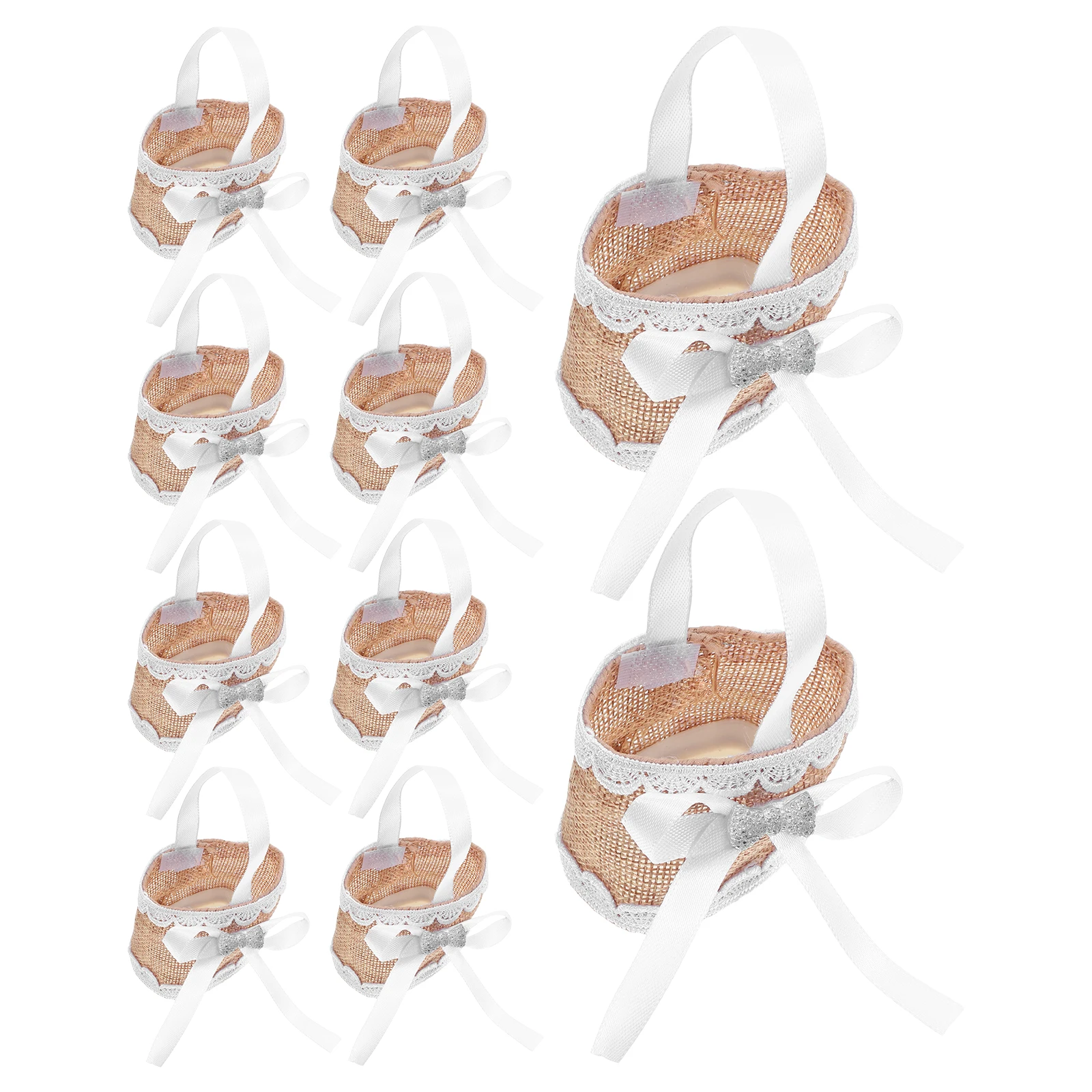 

12 Pcs Gift Bags Wedding Souvenir Candy Wrapping Bridal Party for Birthday Storage Basket Favors Bow Goodie Bride