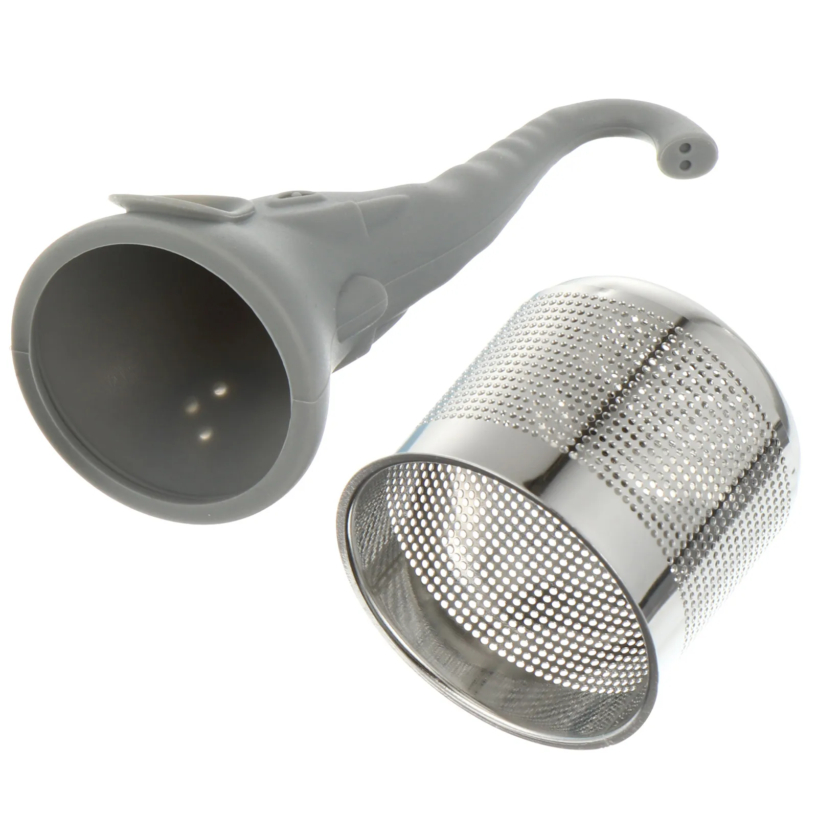 

Elephant Tea Maker Fine Mesh Strainer Loose Leaf Steeper Diffuser Reusable Silicone Stainless Steel Tea Filter for Home Office