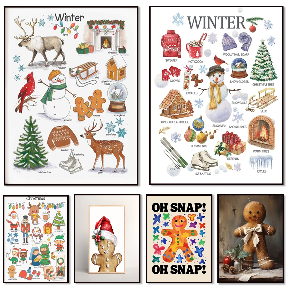 

Christmas Poster, Oh Snap Gingerbread Print, Gingerbread Man, Toddler Playroom Decoration Christmas Poster, Christmas Gift