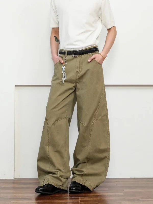 

American Retro Deconstructed Knife Workwear Pants Loose Casual Men Women Sle ular Brand Design Sense Reverse Long Pants