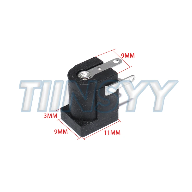 10pcs 5.5x2.1mm DC-005 Black DC Power Jack Socket DC Connectors Supply Barrel-Type Right Angle PCB Mount Terminal