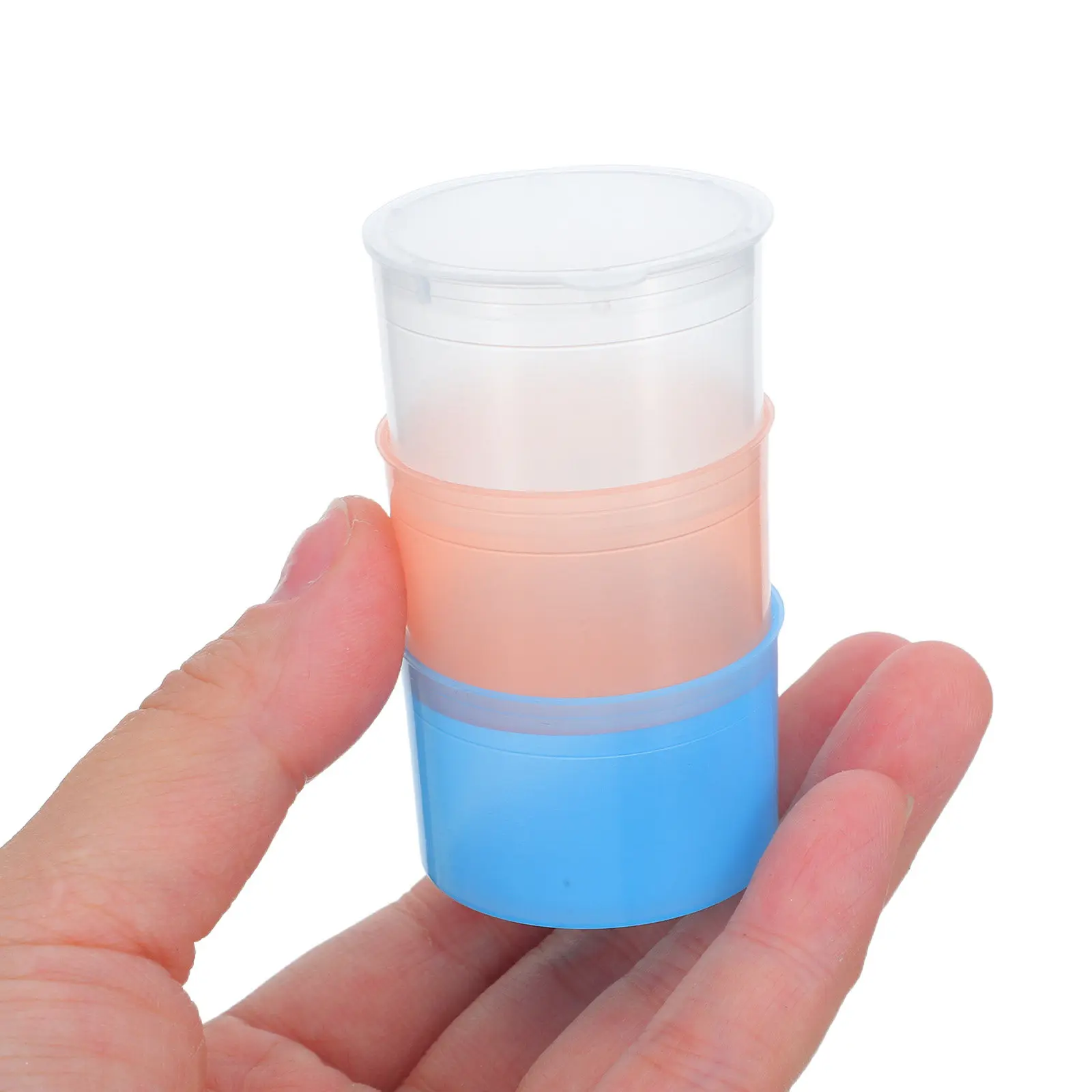 

60Pcs Steamer Style Medicine Cups Stackable Small Organizer for Mixed Pills Vitamins Liquid Medication Portable Travel Case with