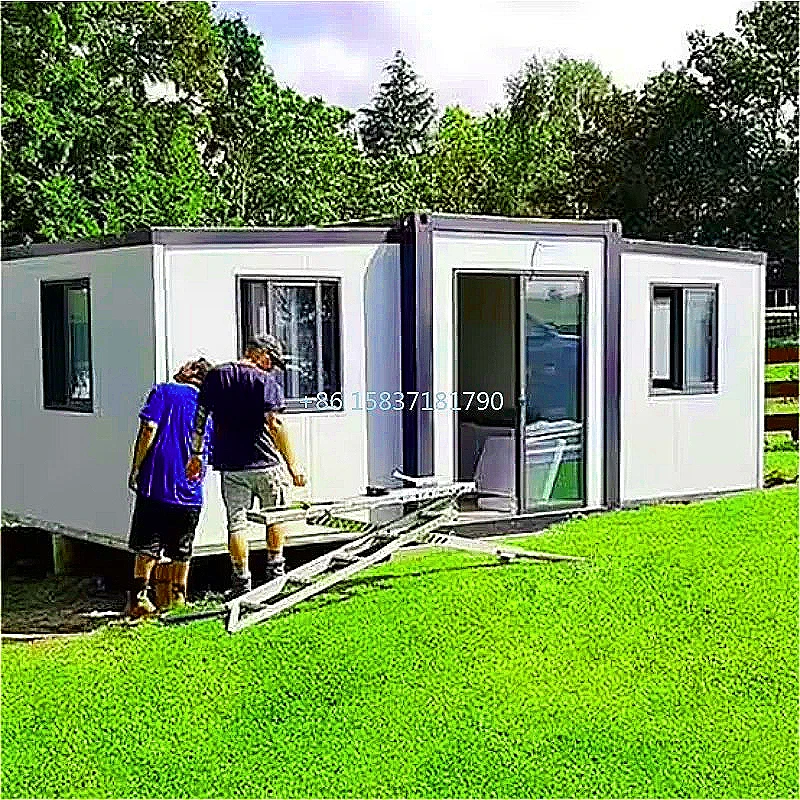 Casa Contenedor Fácil de Instalar, Casa Plegable Expandible, Diseño de Casa Contenedor Prefabricada con 2/3/4 Dormitorios, Casas Prefabricadas
