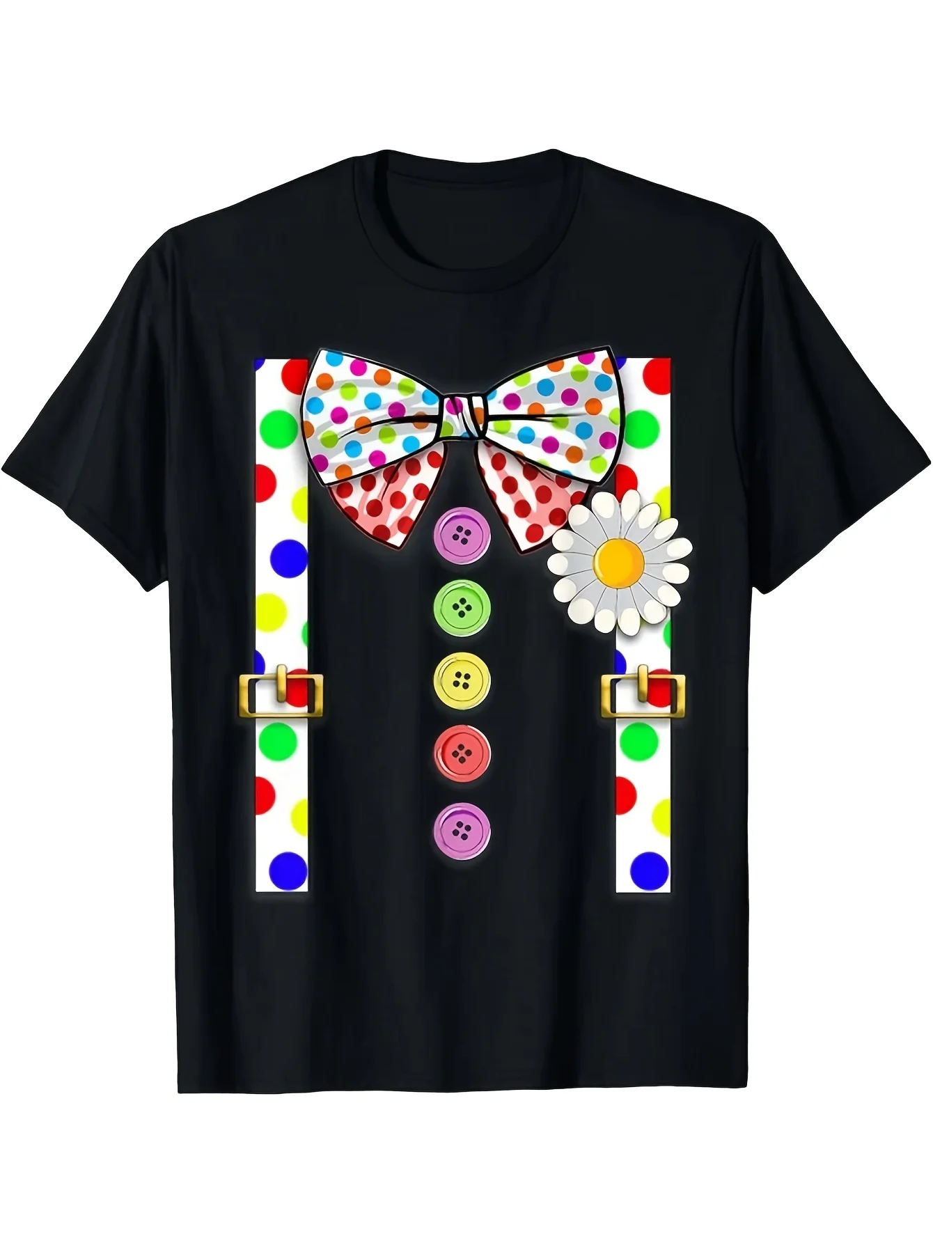 Camiseta divertida con estampado gráfico de payaso, Halloween, circo, rodeo, regalo, unisex, cómoda, para todas las estaciones, para actividades al aire libre, manga corta, versátil, cómoda para salidas informales, talla grande